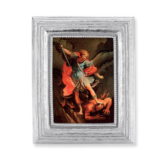 St. Michael Silver Framed Print