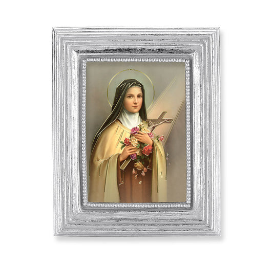 St. Therese Silver Framed Print