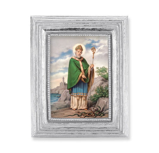 St. Patrick Silver Framed Print
