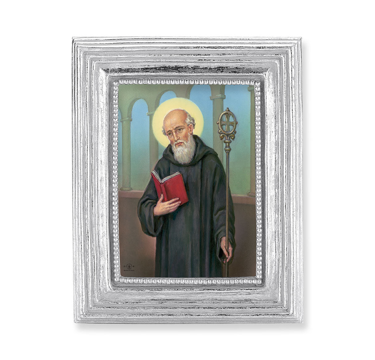 St. Benedict Silver Framed Print