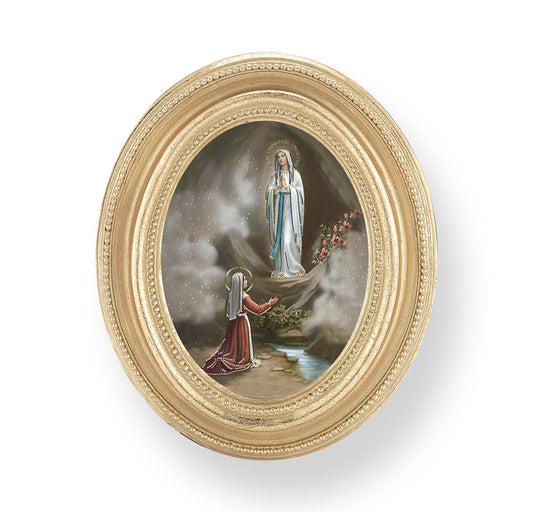 Our Lady of Lourdes Gold Framed Print
