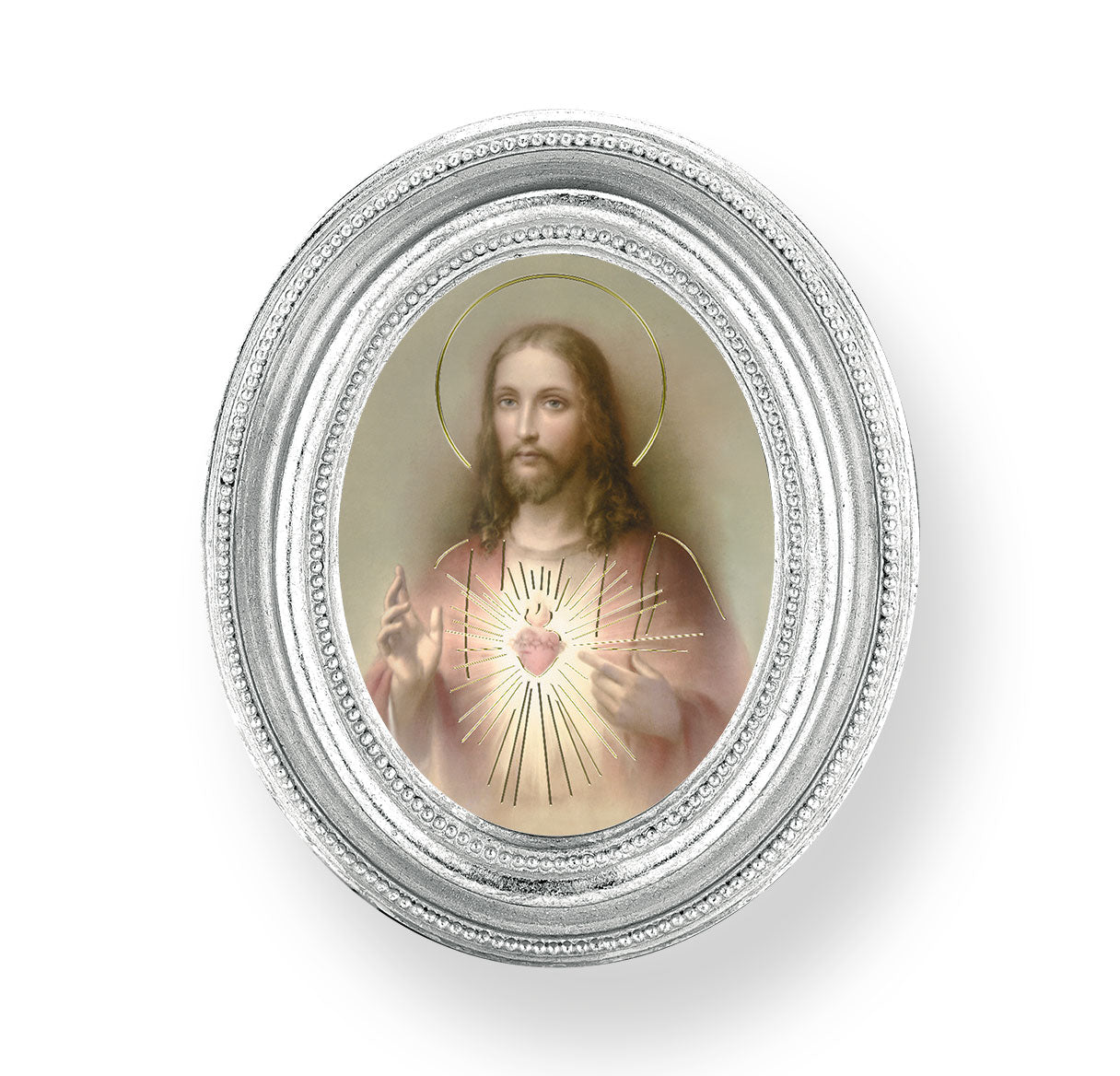 Sacred Heart of Jesus Silver Framed Print