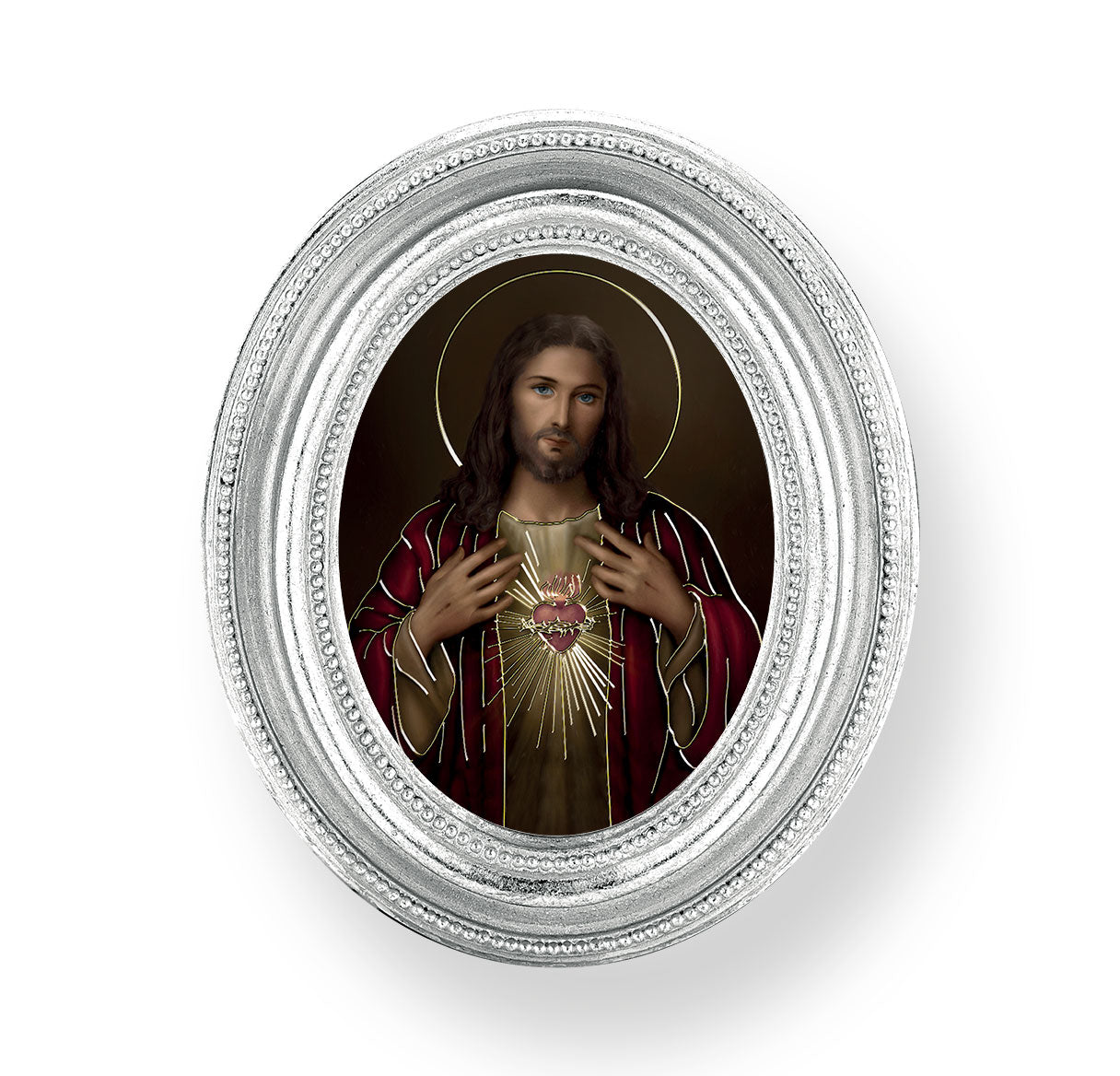 Sacred Heart of Jesus Silver Framed Print