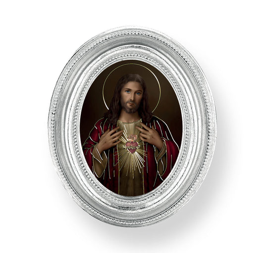 Sacred Heart of Jesus Silver Framed Print