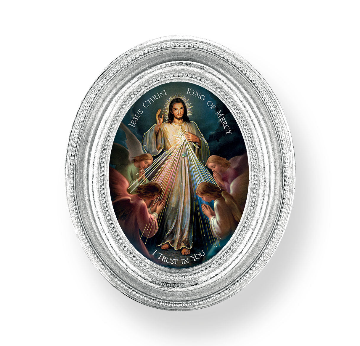 Jesus King of Mercy Silver Framed Print
