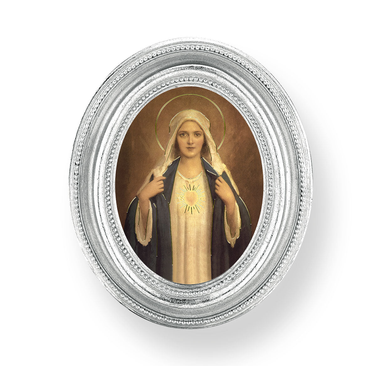 Immaculate Heart of Mary Silver Framed Print