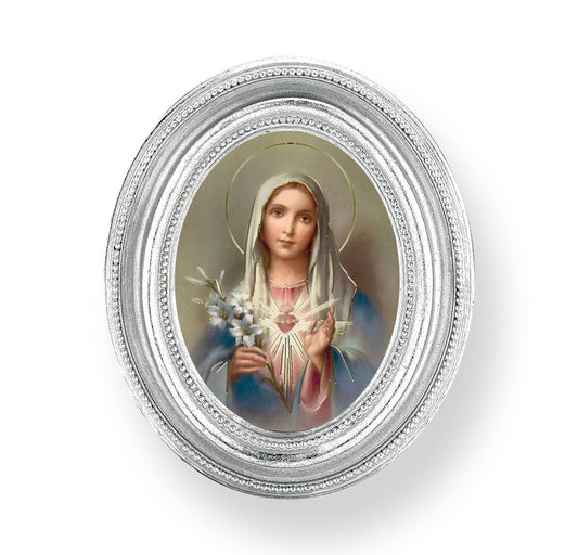 Immaculate Heart of Mary Silver Framed Print