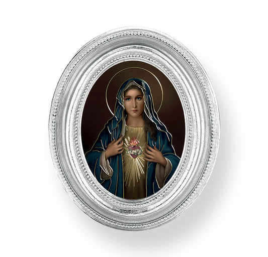 Immaculate Heart of Mary Silver Framed Print