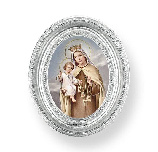 Our Lady of Mount Carmel Silver Framed Print