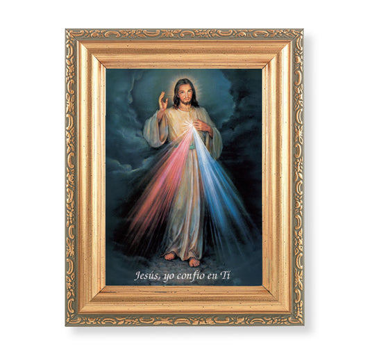 Divine Mercy (Spanish) Antique Gold Framed Art