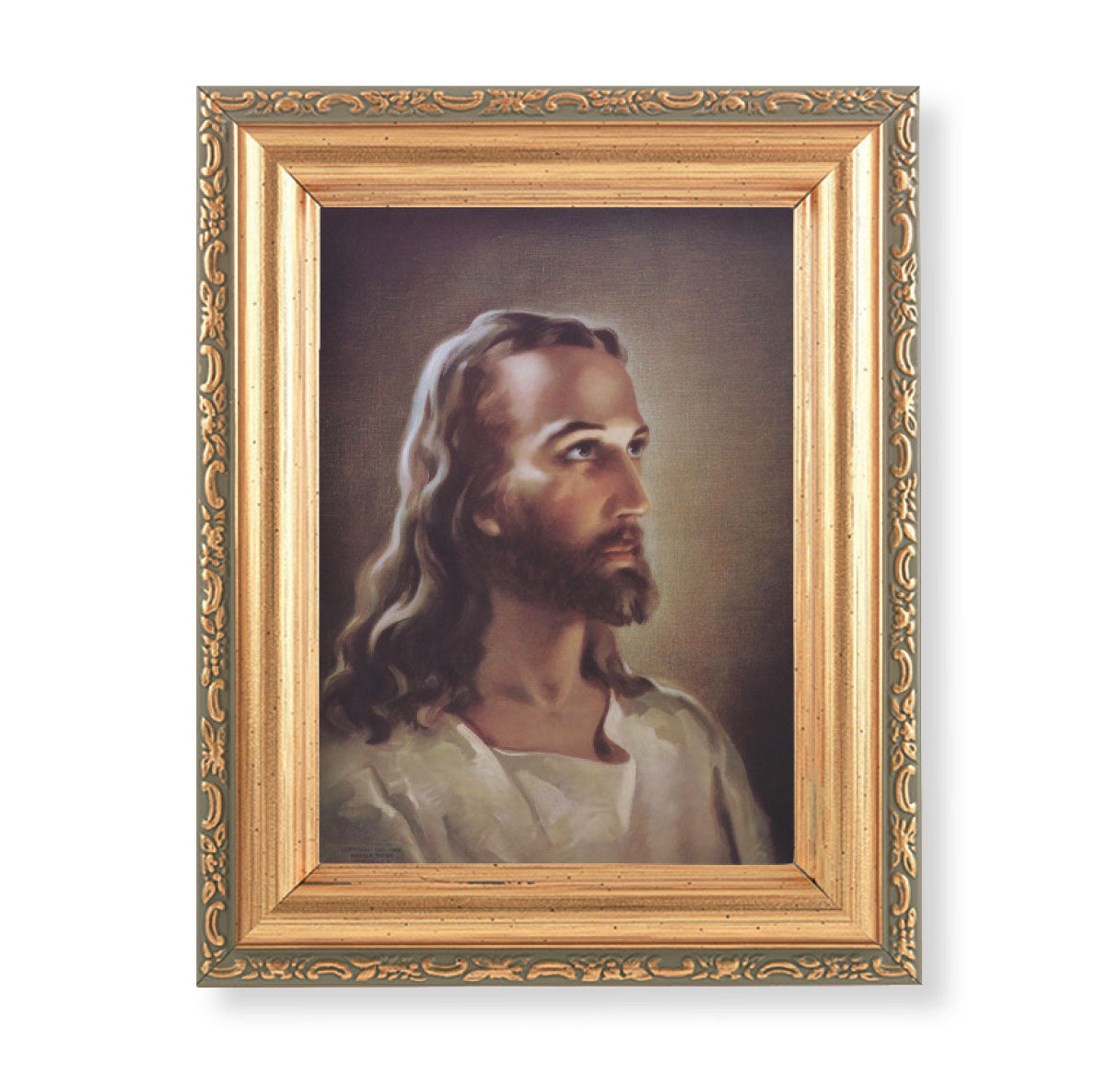 Head of Christ Antique Gold Framed Art