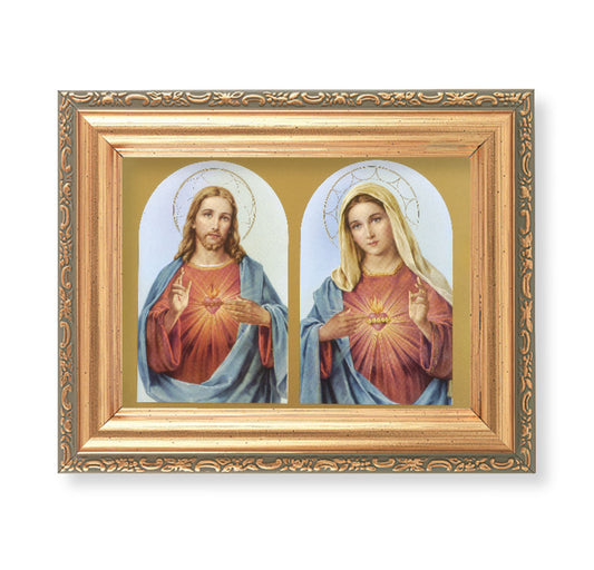 The Sacred Hearts Antique Gold Framed Art