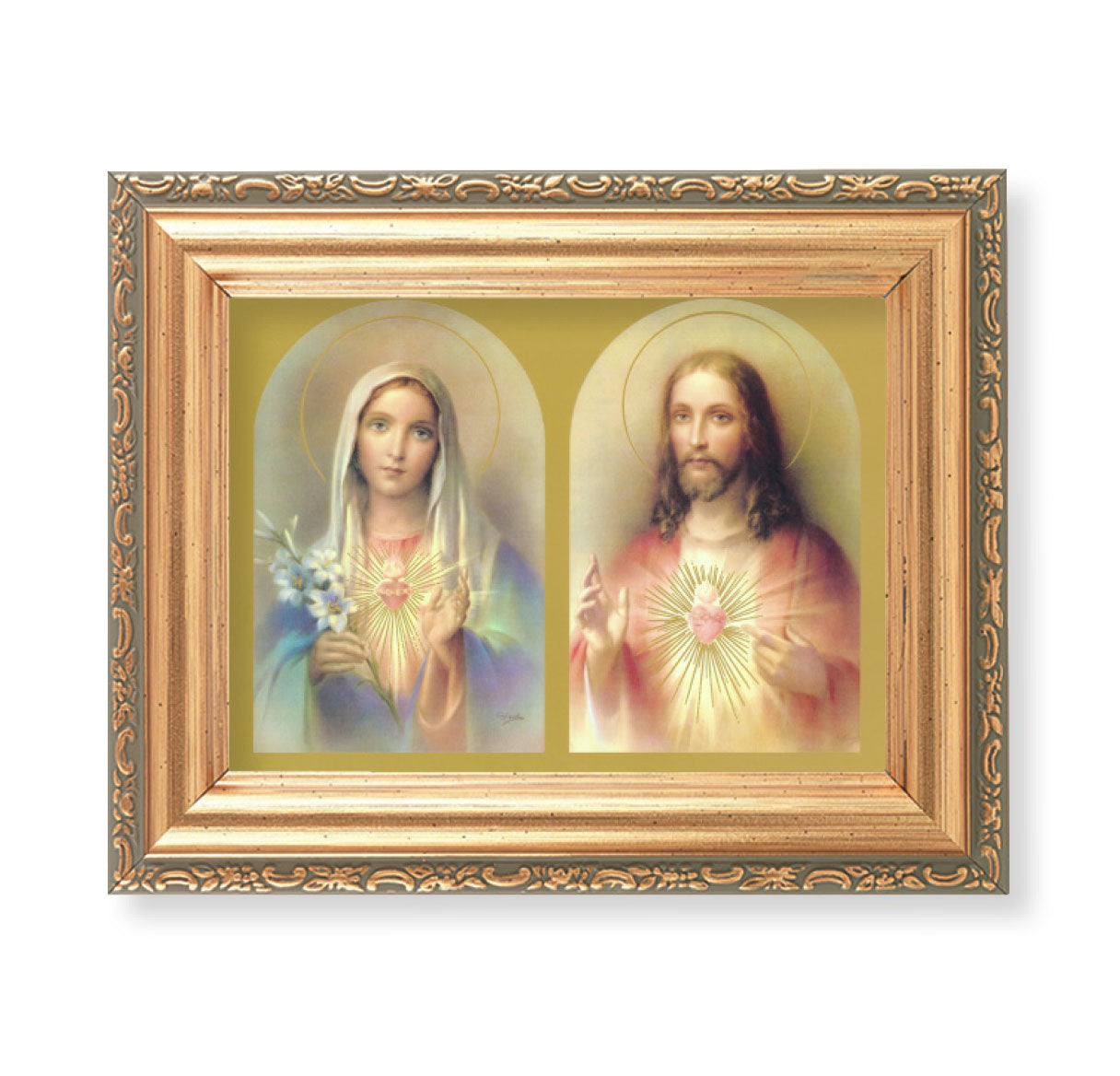 The Sacred Hearts Antique Gold Framed Art