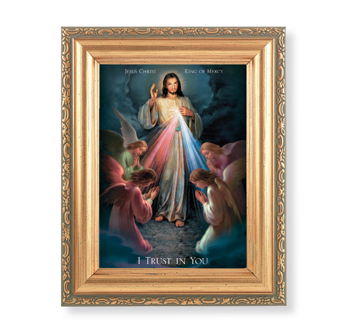 Divine Mercy Antique Gold Framed Art