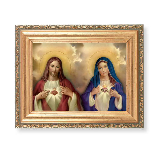 The Sacred Hearts Antique Gold Framed Art