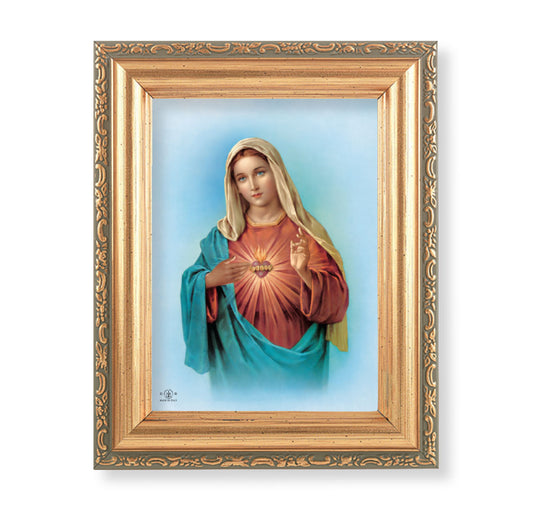 Immaculate Heart of Mary Antique Gold Framed Art