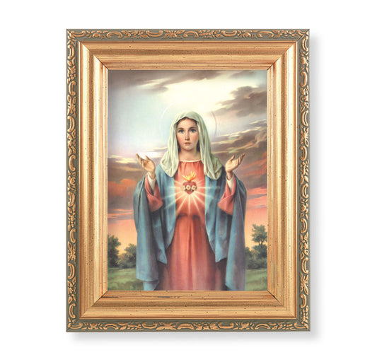 Immaculate Heart of Mary Antique Gold Framed Art