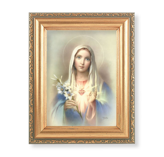 Immaculate Heart of Mary Antique Gold Framed Art