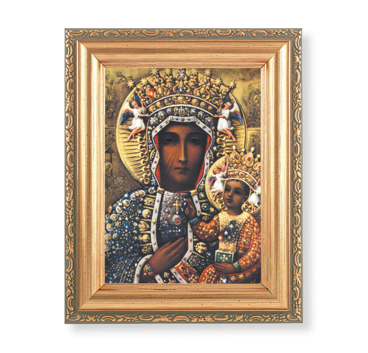 Our Lady of Czestochowa Antique Gold Framed Art