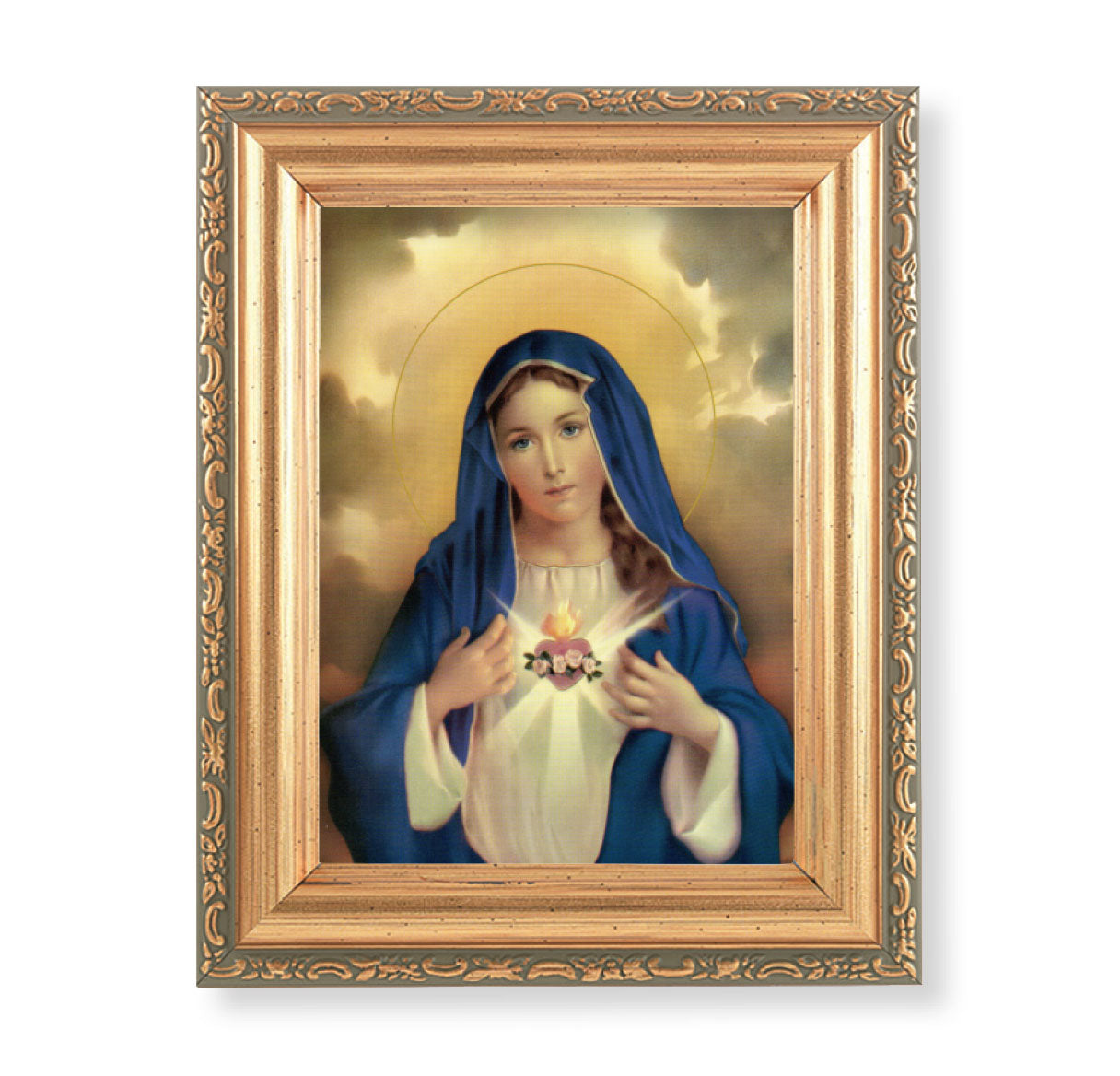 Immaculate Heart of Mary Antique Gold Framed Art