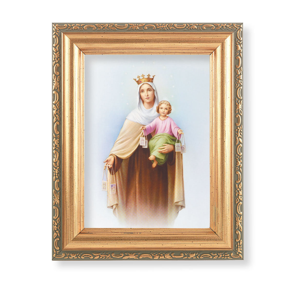 Our Lady of Mount Carmel Antique Gold Framed Art