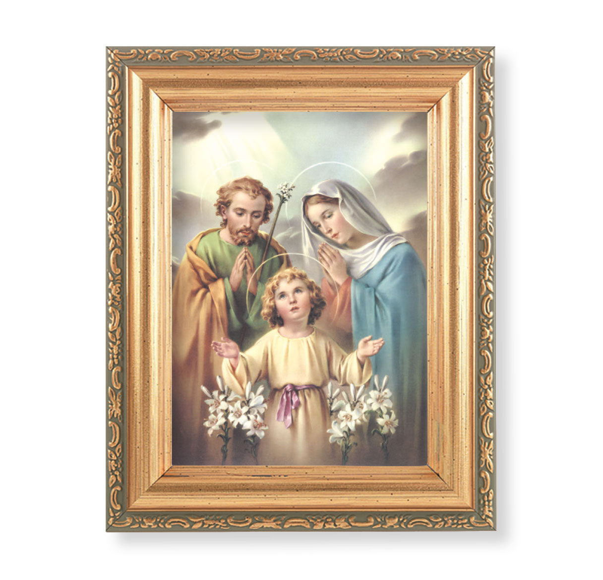 Holy Family Antique Gold Framed Art