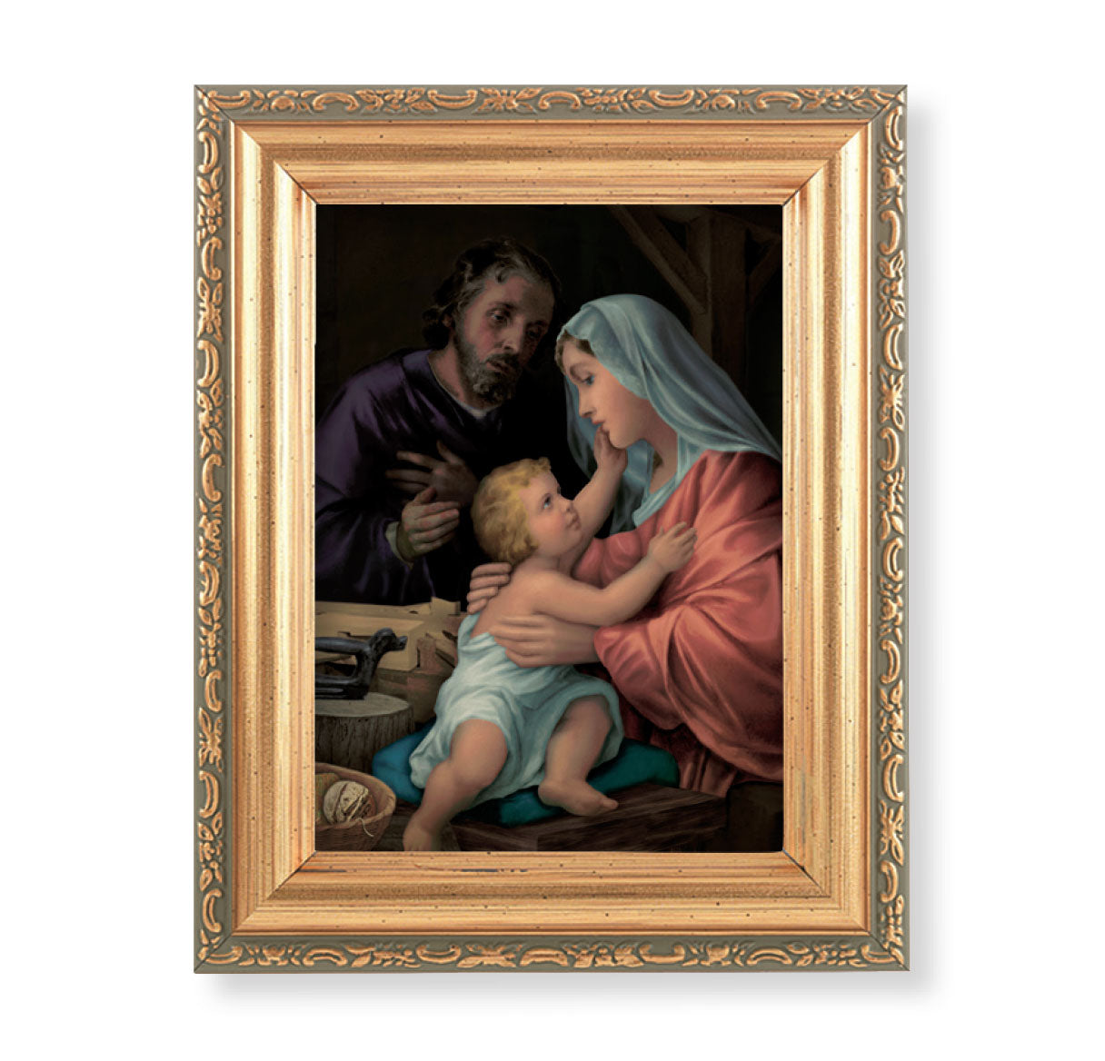 Holy Family Antique Gold Framed Art