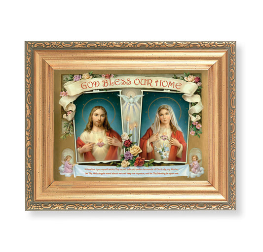 The Sacred Hearts Antique Gold Framed Art