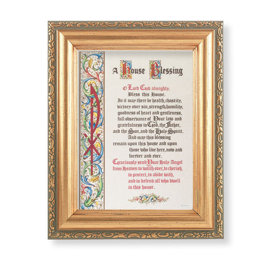 House Blessing Antique Gold Framed Art