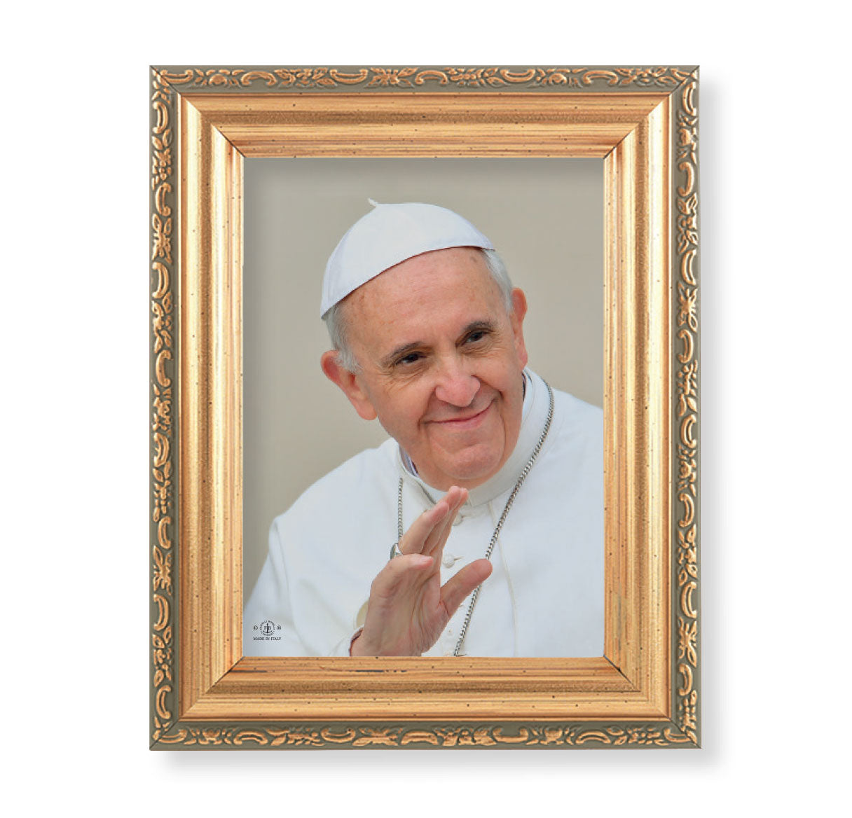 Pope Francis Antique Gold Framed Art