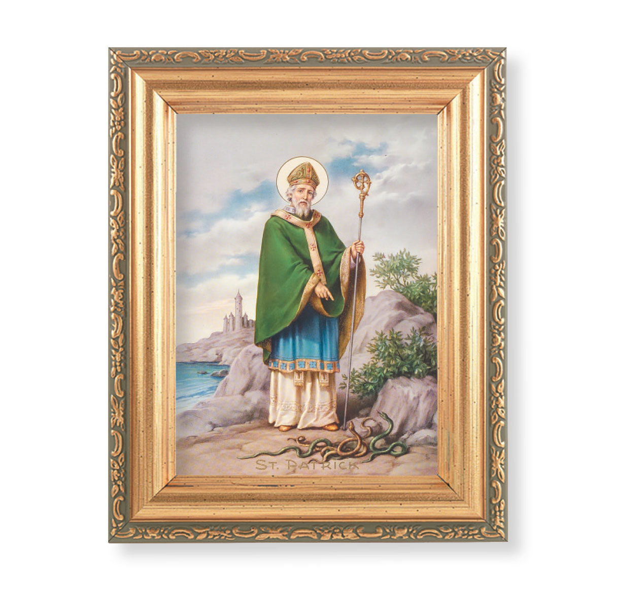 St. Patrick Antique Gold Framed Art