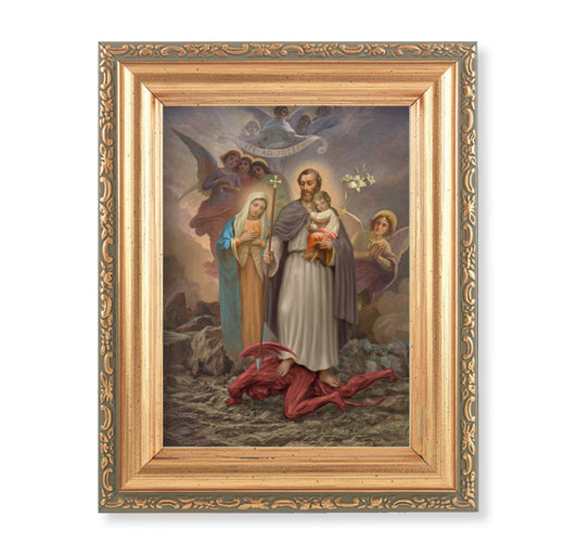 St. Joseph "Terror of Demons" Antique Gold Framed Art