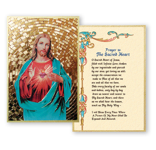 Sacred Heart of Jesus Gold Foil Mosaic Plaque