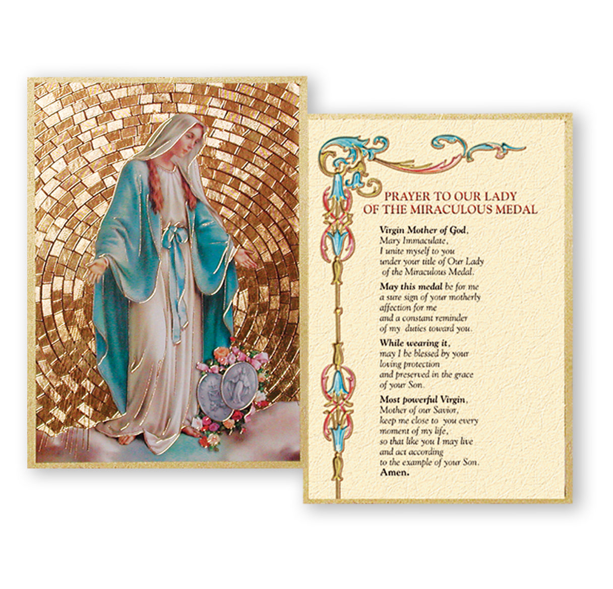 Our Lady of Grace Gold Foil Mosaic Plaque