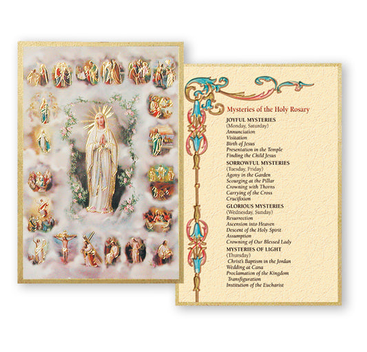 Mystery of the Rosary Gold Foil Mosaic Plaque
