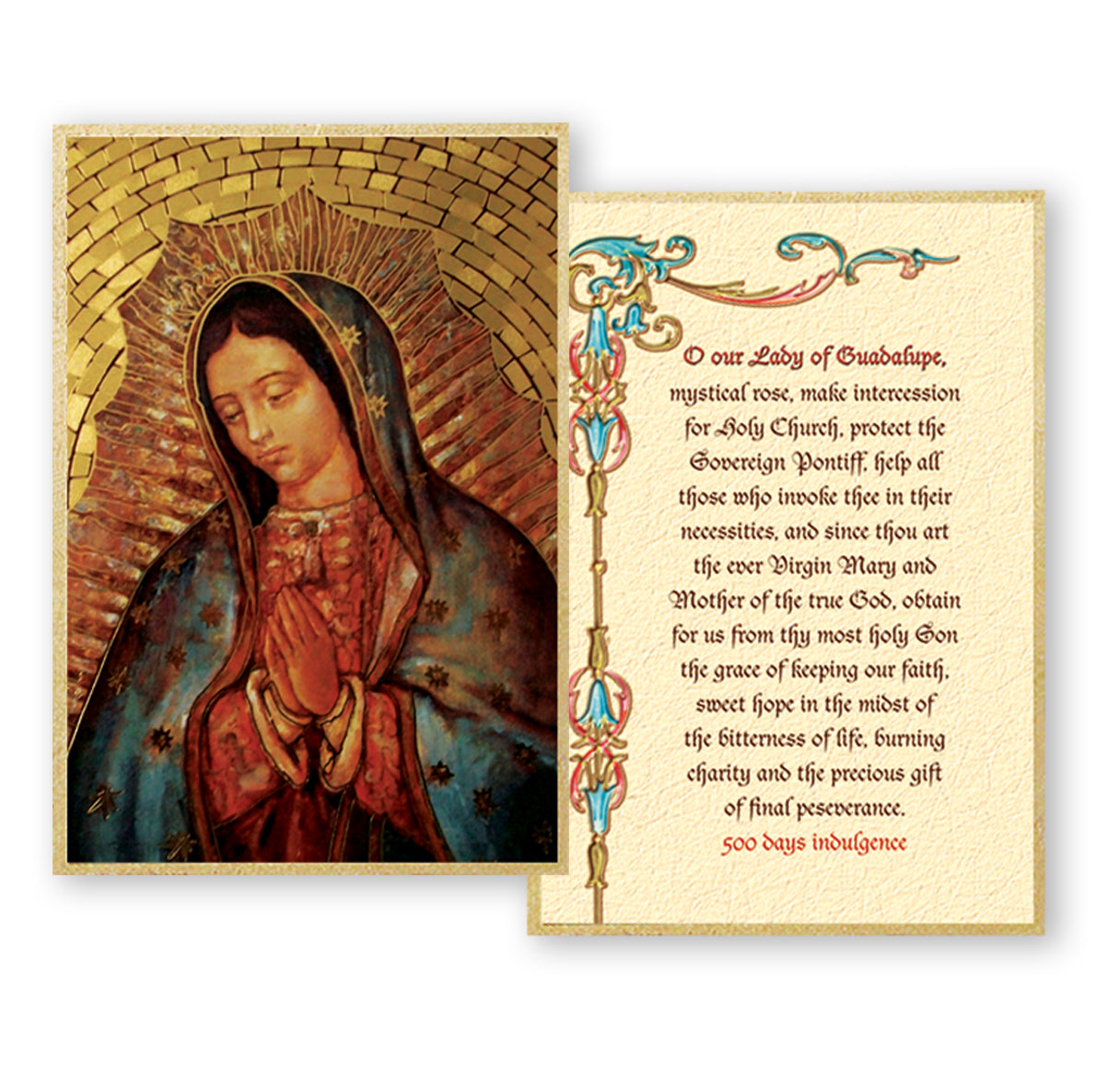 Our Lady of Guadalupe Gold Foil Mosaic Plaque