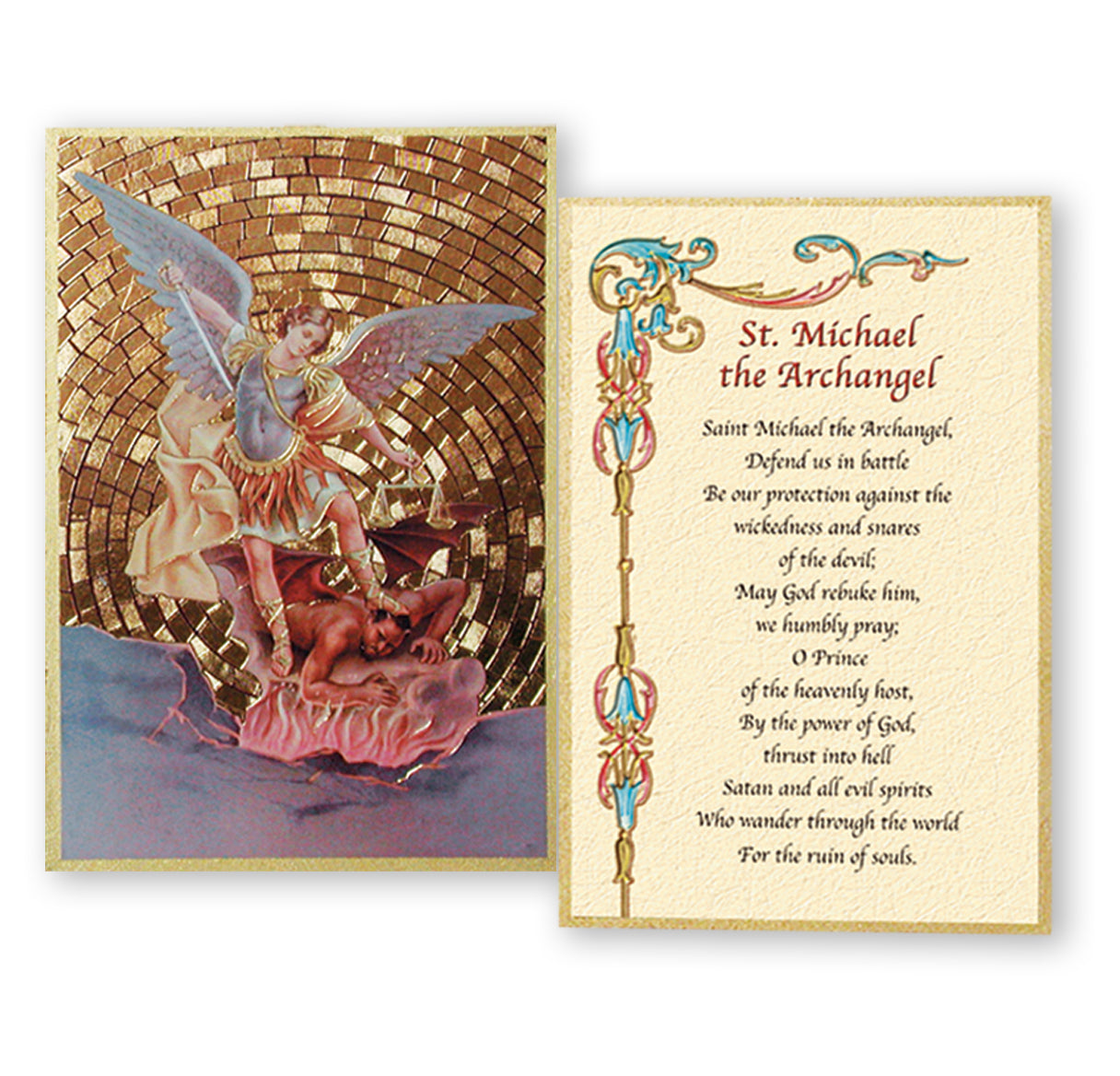 St. Michael Gold Foil Mosaic Plaque