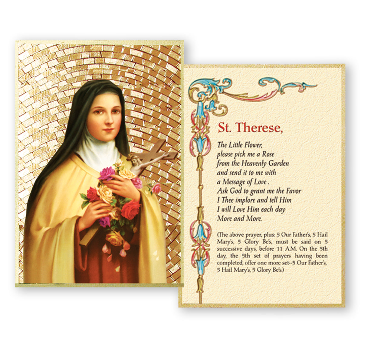 St. Therese Gold Foil Mosaic Plaque