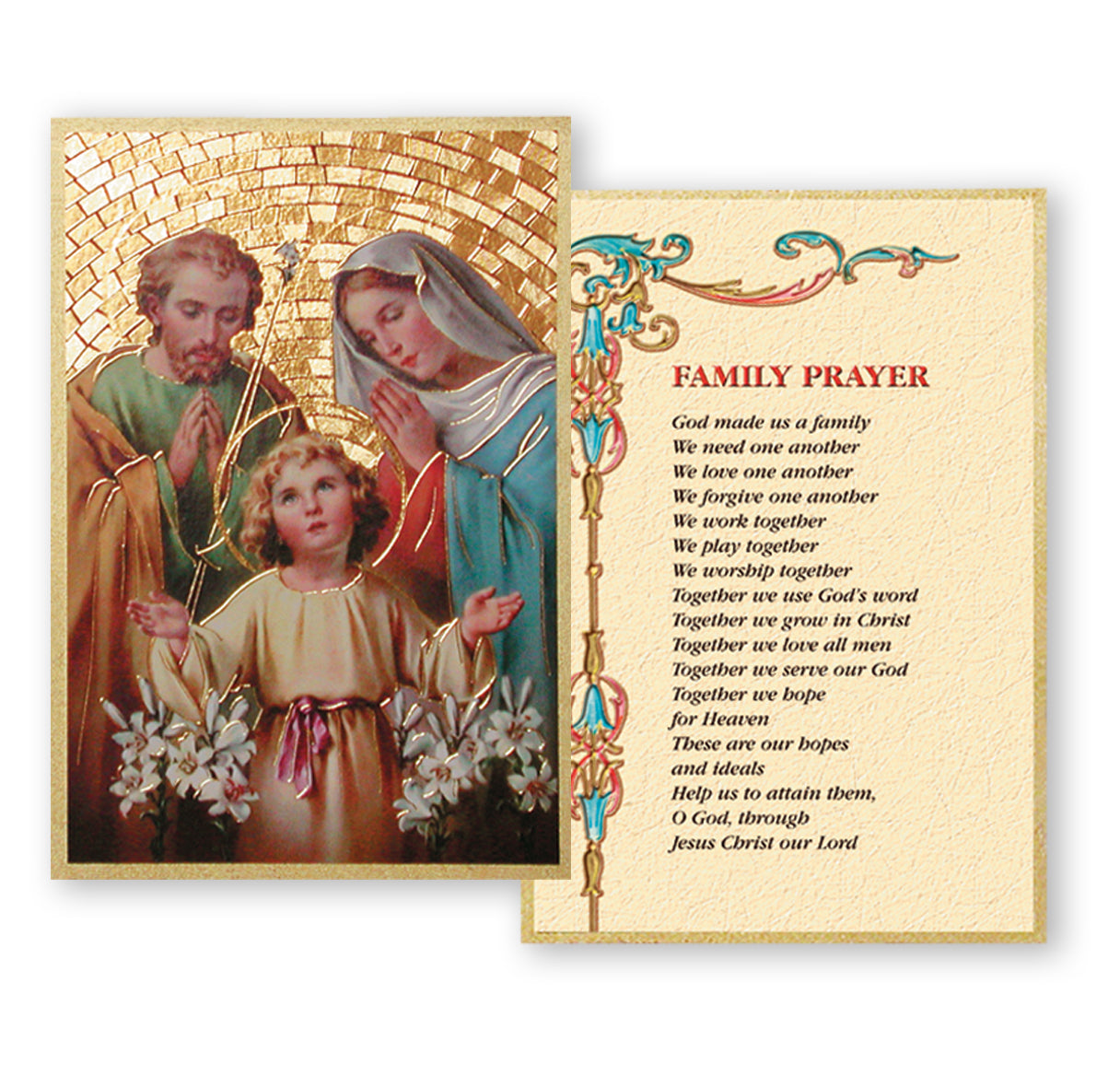 Holy Family Gold Foil Mosaic Plaque