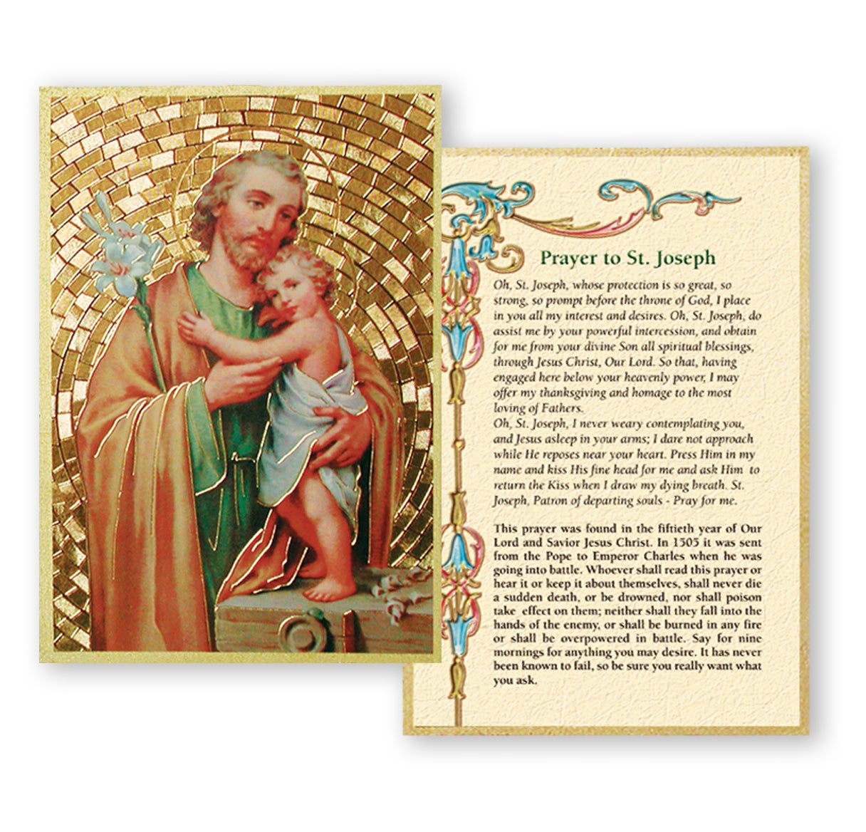 St. Joseph Gold Foil Mosaic Plaque