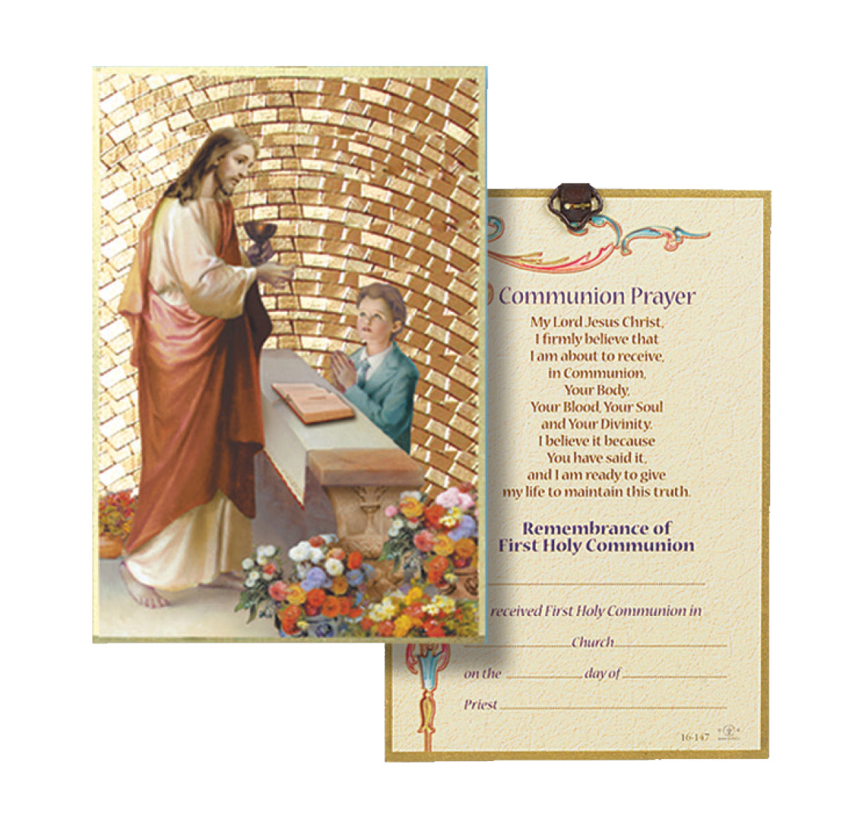 Boy First Communion Gold Foil Mosaic Plaque
