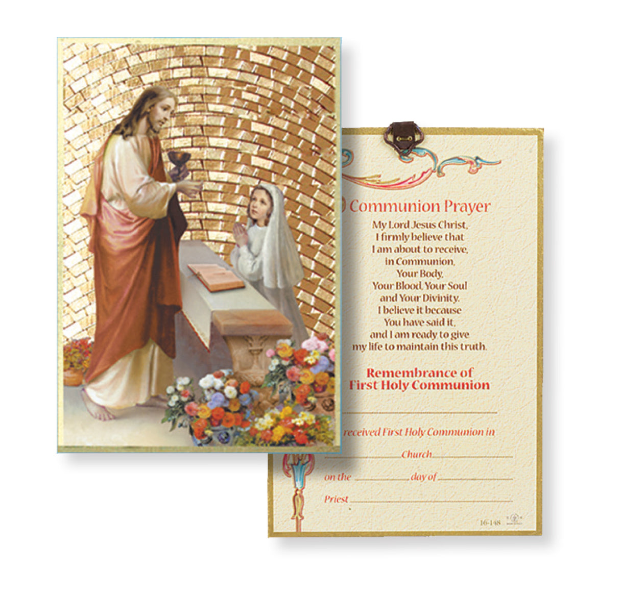 Girl First Communion Gold Foil Mosaic Plaque