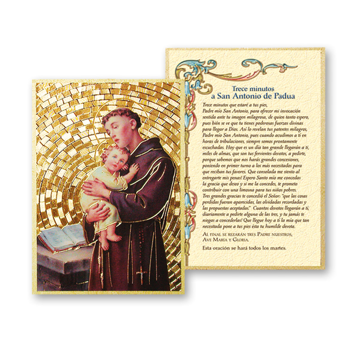 St. Anthony (Spanish) Gold Foil Mosaic Plaque