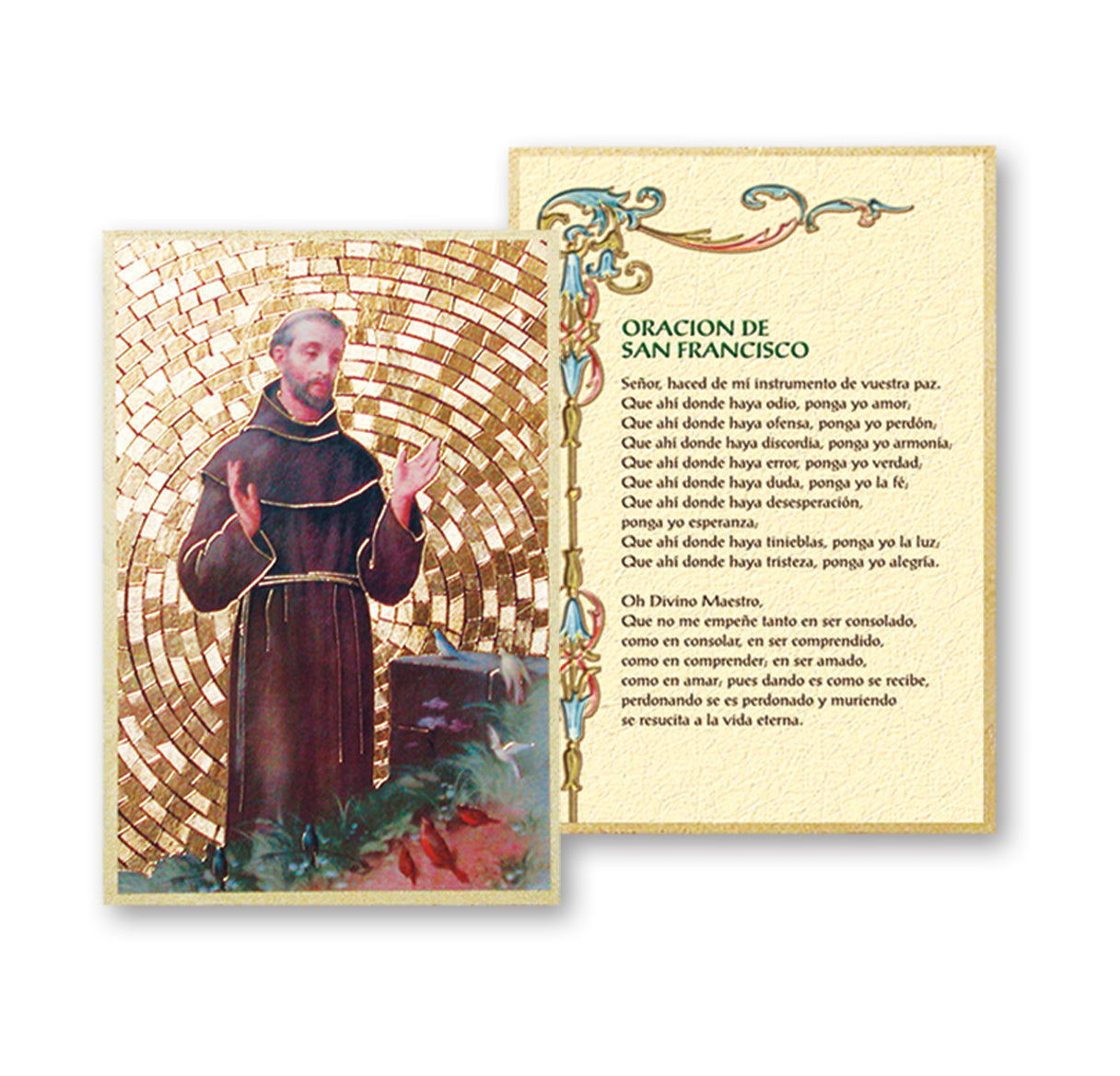 St. Francis (Spanish) Gold Foil Mosaic Plaque