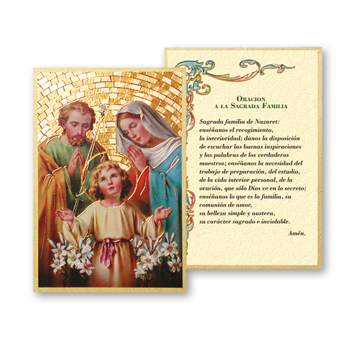 Holy Family (Spanish) Gold Foil Mosaic Plaque