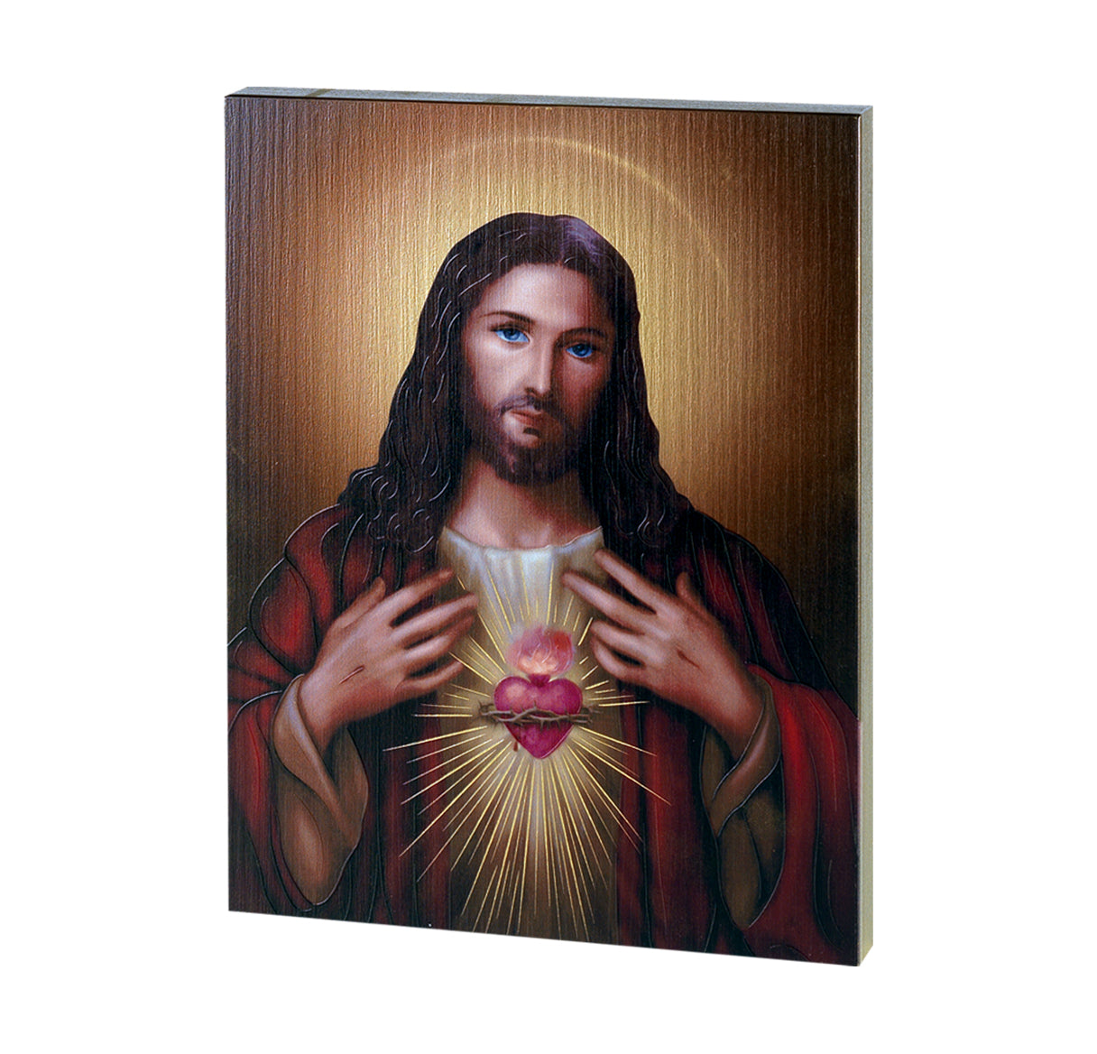 Sacred Heart of Jesus Textured Wood