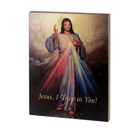 Divine Mercy Textured Wood