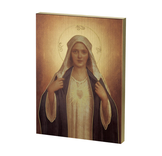 Immaculate Heart of Mary Textured Wood