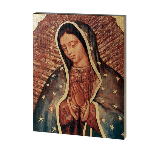 Our Lady of Guadalupe Textured Wood