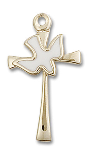 14kt Gold Cross / Holy Spirit Medal